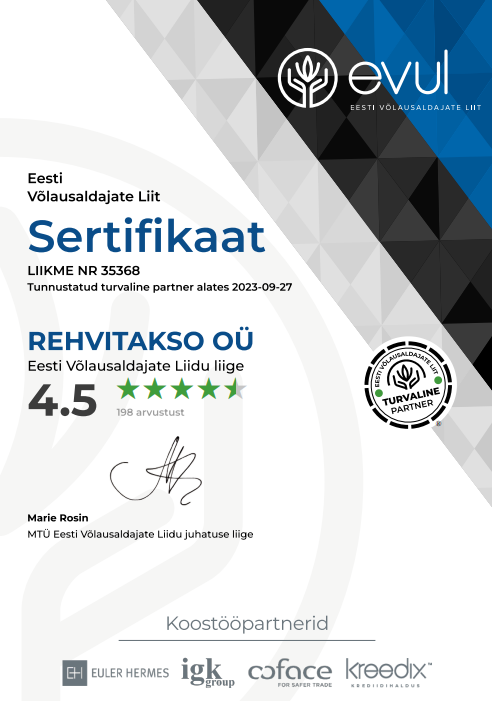 Сертификат кредиторов – Rehvitakso
